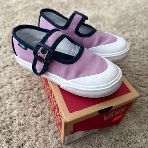 Vans Kids Pink and White Mary Jane Sneakers